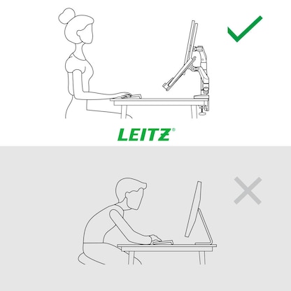 Artikelbild 8 für LEITZ Laptop-Monitor-Halterung Ergo 65380085 lichtgrau für 1 Monitor und 1 Laptop, Tischklemme, Artikelnummer 103737