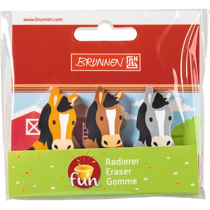 Artikelbild 2 für BRUNNEN Radiergummis Pferde farbsortiert, 3 St., Artikelnummer 926117