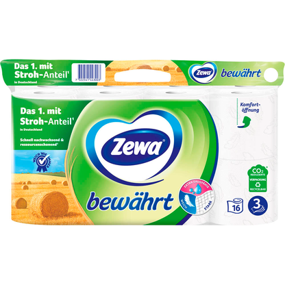 Artikelbild 3 für Zewa Toilettenpapier bewährt 3-lagig, 16 Rollen, Artikelnummer 614632
