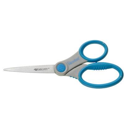 Artikelbild 8 für WESTCOTT Papierschere Microban Softgrip grau-blau 18,0 cm, Artikelnummer 398321