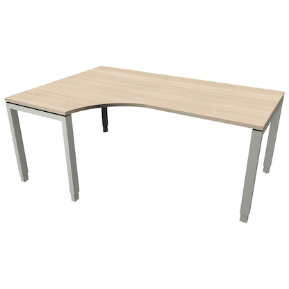 Artikelbild 23 für fm Sidney höhenverstellbarer Schreibtisch akazie C-Form, Bügel-Gestell silber 180,0 x 80,0/120,0 cm, Artikelnummer 509891