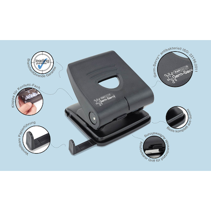 Artikelbild 2 für RAPESCO® Locher Germ-Savvy 827-P schwarz, Artikelnummer 700561