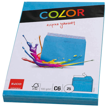 Artikelbild 3 für ELCO Briefumschläge Color DIN C6 ohne Fenster intensivblau haftklebend 25 St., Artikelnummer 288979