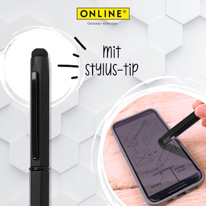 Artikelbild 5 für ONLINE® Kugelschreiber Hexagon Stylus schwarz, Schreibfarbe: blau, 1 St., Artikelnummer 616989