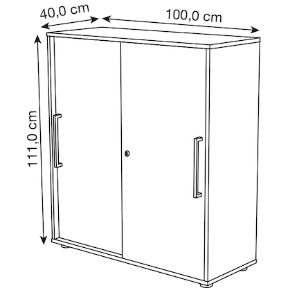 Artikelbild 2 für Kerkmann Schiebetürenschrank, 13449110 weiß 2 Fachböden 100,0 x 40,0 x 111,0 cm, Artikelnummer 174526