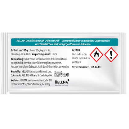 Artikelbild 2 für HELLMA Desinfektionstücher Alles im Griff 1-lagig weiß, 70 Tücher, Artikelnummer 256133
