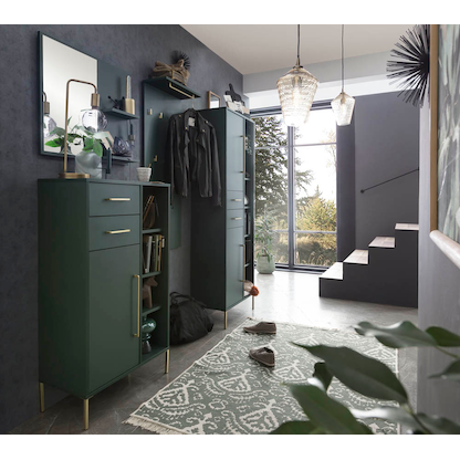 Artikelbild 6 für MÖBELPARTNER Schuhschrank Kent, 701759 dunkelgrün 5 Fachböden 88,4 x 30,0 x 174,2 cm, Artikelnummer 785921