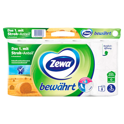 Artikelbild 3 für Zewa Toilettenpapier bewährt 3-lagig, 8 Rollen, Artikelnummer 614642