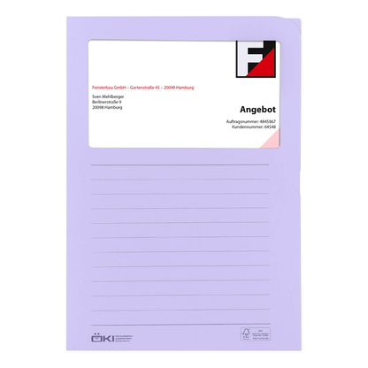 Artikelbild 5 für 10 ÖKI Sichthüllen Ordo pastell DIN A4 farbsortiert glatt 120 g/qm, Artikelnummer 530448