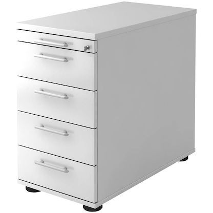 Artikelbild für HAMMERBACHER Solid Standcontainer weiß 5 Auszüge 42,8 x 80,0 x 72,0 - 76,0 cm, Artikelnummer 377806