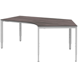 Artikelbild 1 für röhr Imperia höhenverstellbarer Schreibtisch quarzit Bogenform, 4-Fuß-Gestell silber 217,0 x 114,0 cm, Artikelnummer 677118