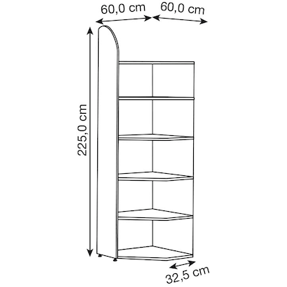 Artikelbild 2 für Kerkmann Eckregal Dante weiß 60,0 x 32,5 - 60,0 x 225,0 cm, Artikelnummer 659144