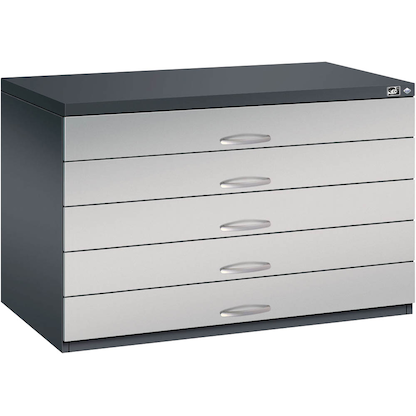 Artikelbild 4 für CP 7100 Planschrank schwarzgrau, weißaluminium 5 Schubladen 110,0 x 76,5 x 76,0 cm, Artikelnummer 682524