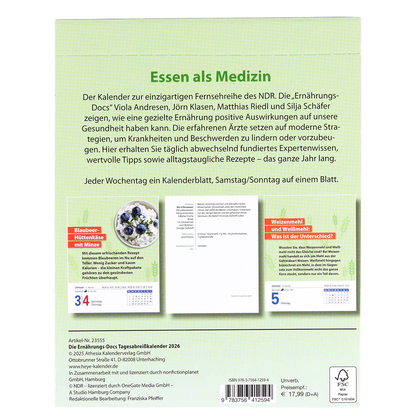 Artikelbild 8 für Heye Abreißkalender Die Ernährungs-Docs-Gesundheit durch das Jahr 2026, Artikelnummer 551228