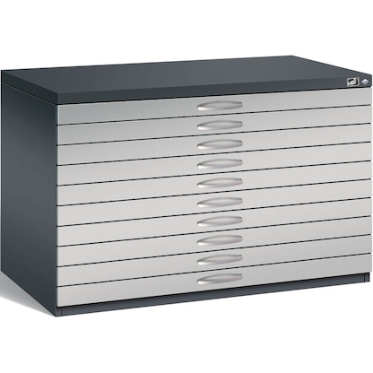 Artikelbild 4 für CP 7100 Planschrank schwarzgrau, weißaluminium 10 Schubladen 110,0 x 76,5 x 76,0 cm, Artikelnummer 682548