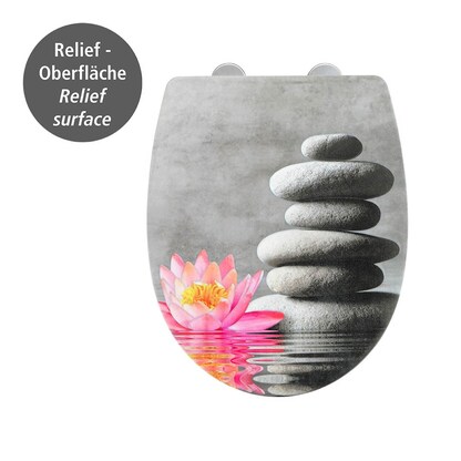 Artikelbild 2 für WENKO WC-Sitz mit Absenkautomatik Water Lily grau, rosa, Artikelnummer 813711
