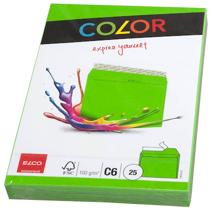 Artikelbild 3 für ELCO Briefumschläge Color DIN C6 ohne Fenster intensivgrün haftklebend 25 St., Artikelnummer 288999