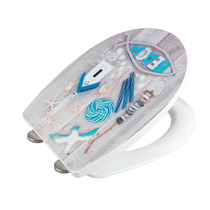 Artikelbild für WENKO WC-Sitz mit Absenkautomatik Premium WC-Sitz grau, blau, Artikelnummer 813184