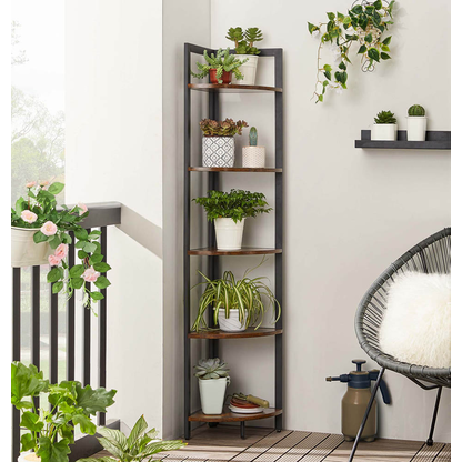 Artikelbild 3 für VASAGLE Eckregal braun, schwarz 30,0 x 30,0 x 150,0 cm, Artikelnummer 290118