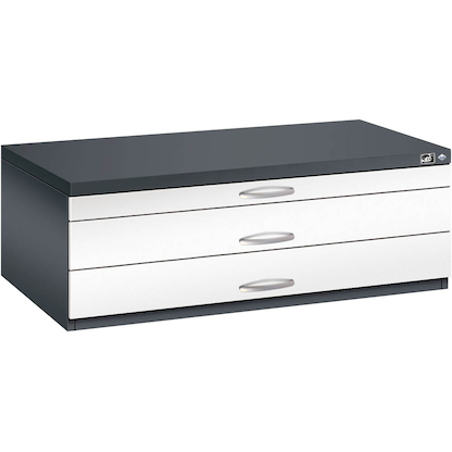 Artikelbild 4 für CP 7100 Planschrank schwarzgrau, verkehrsweiß 3 Schubladen 110,0 x 76,5 x 42,0 cm, Artikelnummer 683197