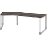Artikelbild 1 für röhr Imperia höhenverstellbarer Schreibtisch quarzit Bogenform, Kufen-Gestell weiß 217,0 x 114,0 cm, Artikelnummer 676827