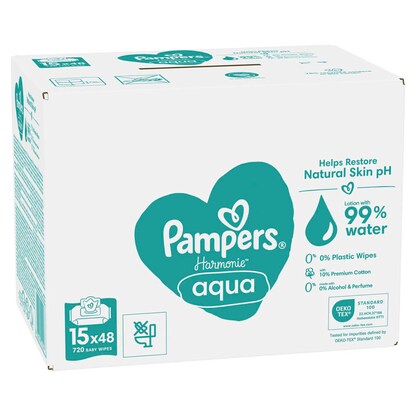 Artikelbild 3 für Pampers® Feuchttücher aqua Harmonie™ 1-lagig weiß, 720 St., Artikelnummer 272449