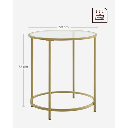 Artikelbild 4 für VASAGLE Beistelltisch Glas gold 50,0 x 50,0 x 55,0 cm, Artikelnummer 262719