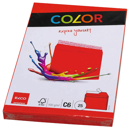 Artikelbild 2 für ELCO Briefumschläge Color DIN C6 ohne Fenster intensivrot haftklebend 25 St., Artikelnummer 289029
