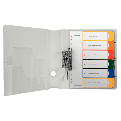 Artikelbild 5 für AKTION: LEITZ Ordnerregister 1292 DIN A4 Vollformat, Überbreite 1-6 farbig 6-teilig, 1 Satz mit Prämie nach Registrierung, Artikelnummer 614479