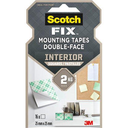 Artikelbild 11 für Scotch FIX™ INTERIOR doppelseitige Klebepads für max. 2,0 kg 25,0 x 25,0 mm, 16 St., Artikelnummer 571154