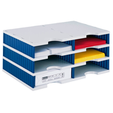 Artikelbild 1 für styro Sortierstation Styrodoc grau/blau mit 6 Fächer, Artikelnummer 444869