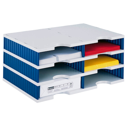 Artikelbild 1 für styro Sortierstation Styrodoc grau/blau mit 6 Fächer, Artikelnummer 444869
