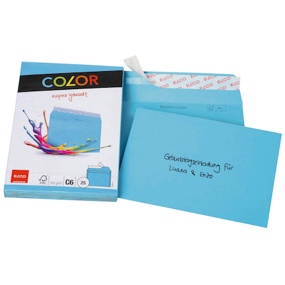Artikelbild 2 für ELCO Briefumschläge Color DIN C6 ohne Fenster intensivblau haftklebend 25 St., Artikelnummer 288979