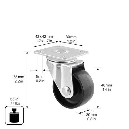 Artikelbild 2 für WAGNER® design yourself Rollen für Schränke und Regale RO 2121, 8 St., Artikelnummer 418469