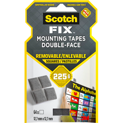 Artikelbild 23 für Scotch FIX™ REMOVABLE SQUARES doppelseitige Klebepads für max. 225,0 g 12,7 x 12,7 mm, 64 St., Artikelnummer 571168