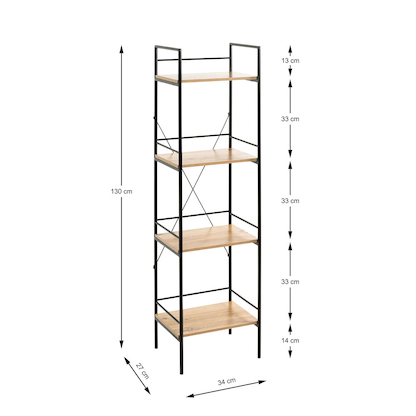 Artikelbild 2 für HAKU Möbel Beistellregal schwarz, eiche 34,0 x 27,0 x 130,0 cm, Artikelnummer 591501