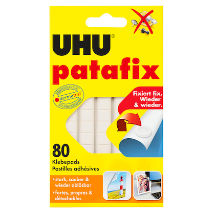 Artikelbild für UHU patafix doppelseitige Klebepads 1,0 x 1,0 cm, 80 St., Artikelnummer 460006