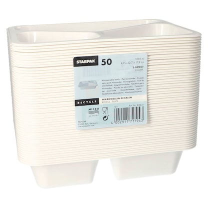Artikelbild 3 für 50 STARPAK Einweg-Menüschalen 1,095 l, Artikelnummer 823102