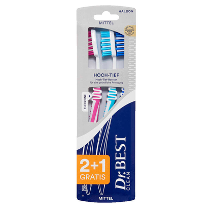 Artikelbild 3 für 3 Dr.Best Hoch-Tief Zahnbürsten, Artikelnummer 570067
