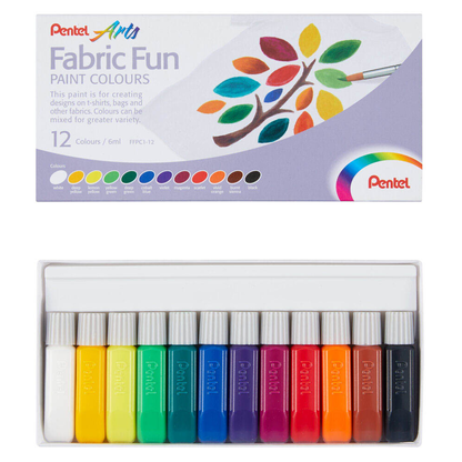 Artikelbild 2 für Pentel Arts FFPC1-12 Stoffmalfarbe farbsortiert 12 x 6,0 ml, Artikelnummer 861052