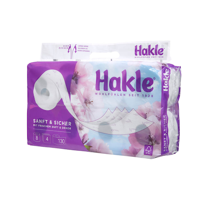 Artikelbild 4 für Hakle Toilettenpapier Sanft & Sicher 4-lagig, 8 Rollen, Artikelnummer 329813