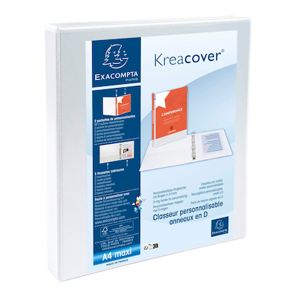 Artikelbild für Exacompta Kreacover Ringbuch 2-Ringe weiß 3,8 cm DIN A4, 1 St., Artikelnummer 680817