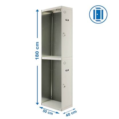Artikelbild 2 für Simonrack Anbau-Spind SIMONLOCKER DIY grau 8435104936269, 2 Schließfächer 40,0 x 50,0 x 180,0 cm, Artikelnummer 358497