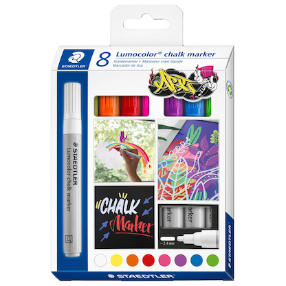 Artikelbild 2 für STAEDTLER Lumocolor chalk marker Kreidemarker farbsortiert 2,4 mm, 8 St., Artikelnummer 464246