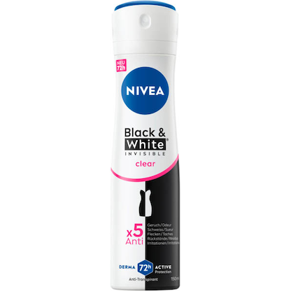 Artikelbild für NIVEA Black & White Invisible Clear Deo-Spray 150,0 ml, Artikelnummer 609523