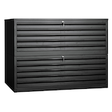 Artikelbild 1 für Gürkan Planschrank schwarz 10 Schubladen 113,0 x 83,0 x 105,0 cm, Artikelnummer 564649