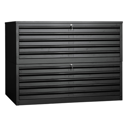 Artikelbild für Gürkan Planschrank schwarz 10 Schubladen 140,0 x 95,0 x 105,0 cm, Artikelnummer 564620