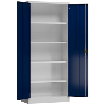Artikelbild für ClassiX Metallschrank X-530331 enzianblau, lichtgrau 80,0 x 38,0 x 180,0 cm, aufgebaut, Artikelnummer 184589