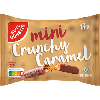 Artikelbild 18 für GUT&GÜNSTIG mini Crunchy Caramel Schokoriegel 17 Riegel, Artikelnummer 500072