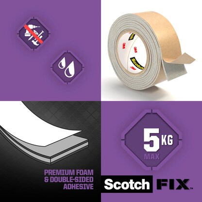 Artikelbild 3 für Scotch FIX™ MIRROR doppelseitiges Klebeband 19,0 mm x 5,0 m, 1 Rolle, Artikelnummer 570758